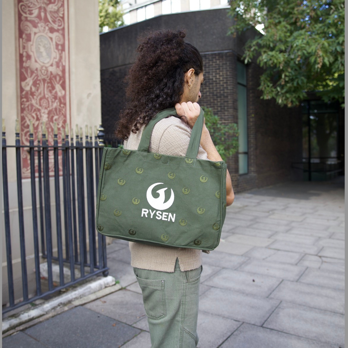 RYSEN Phoenix Olive Premium Canvas Tote Bag