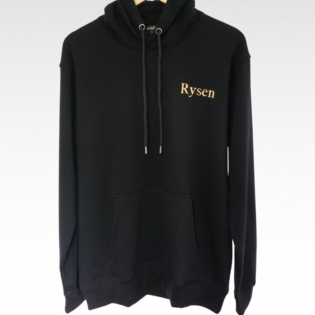 RYSEN Wordmark Heavyweight Unisex Hoodie — Black / Gold