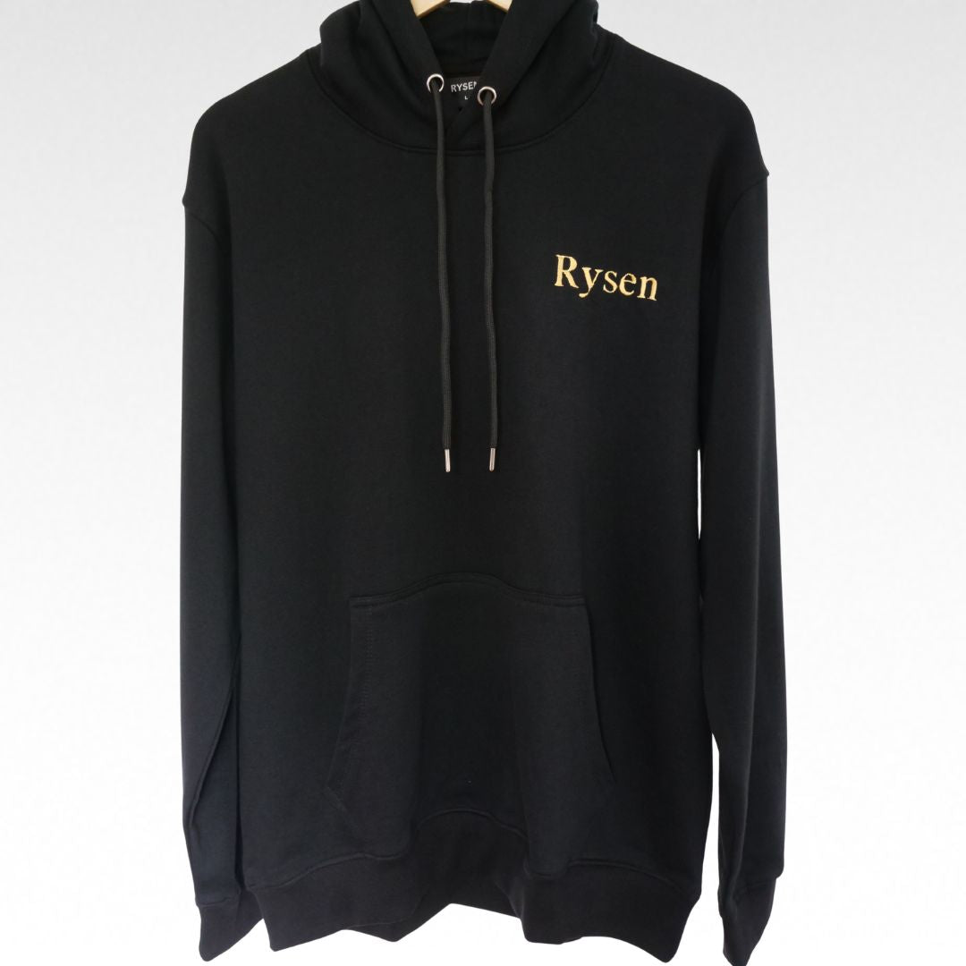 RYSEN Wordmark Heavyweight Unisex Hoodie — Black / Gold
