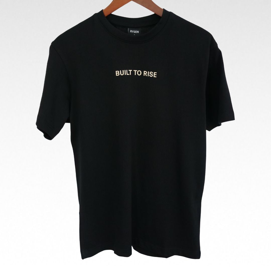 RYSEN Built To Rise Heavyweight Unisex Tee — Black