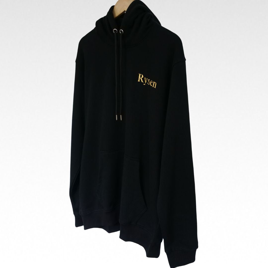 RYSEN Wordmark Heavyweight Unisex Hoodie — Black / Gold