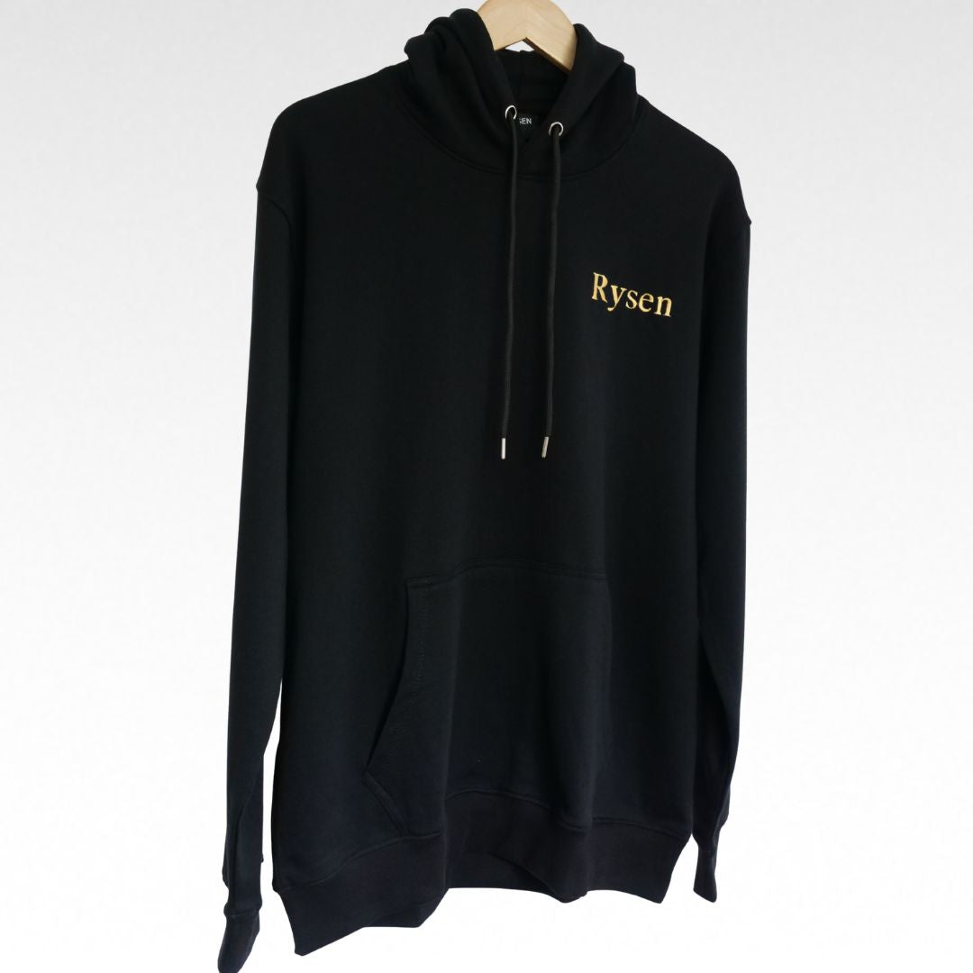 RYSEN Wordmark Heavyweight Unisex Hoodie — Black / Gold