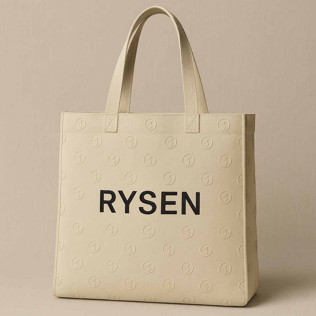 RYSEN Tote Bag – Black Wordmark on Stone