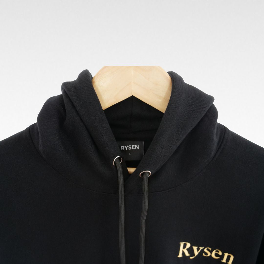 RYSEN Wordmark Heavyweight Unisex Hoodie — Black / Gold