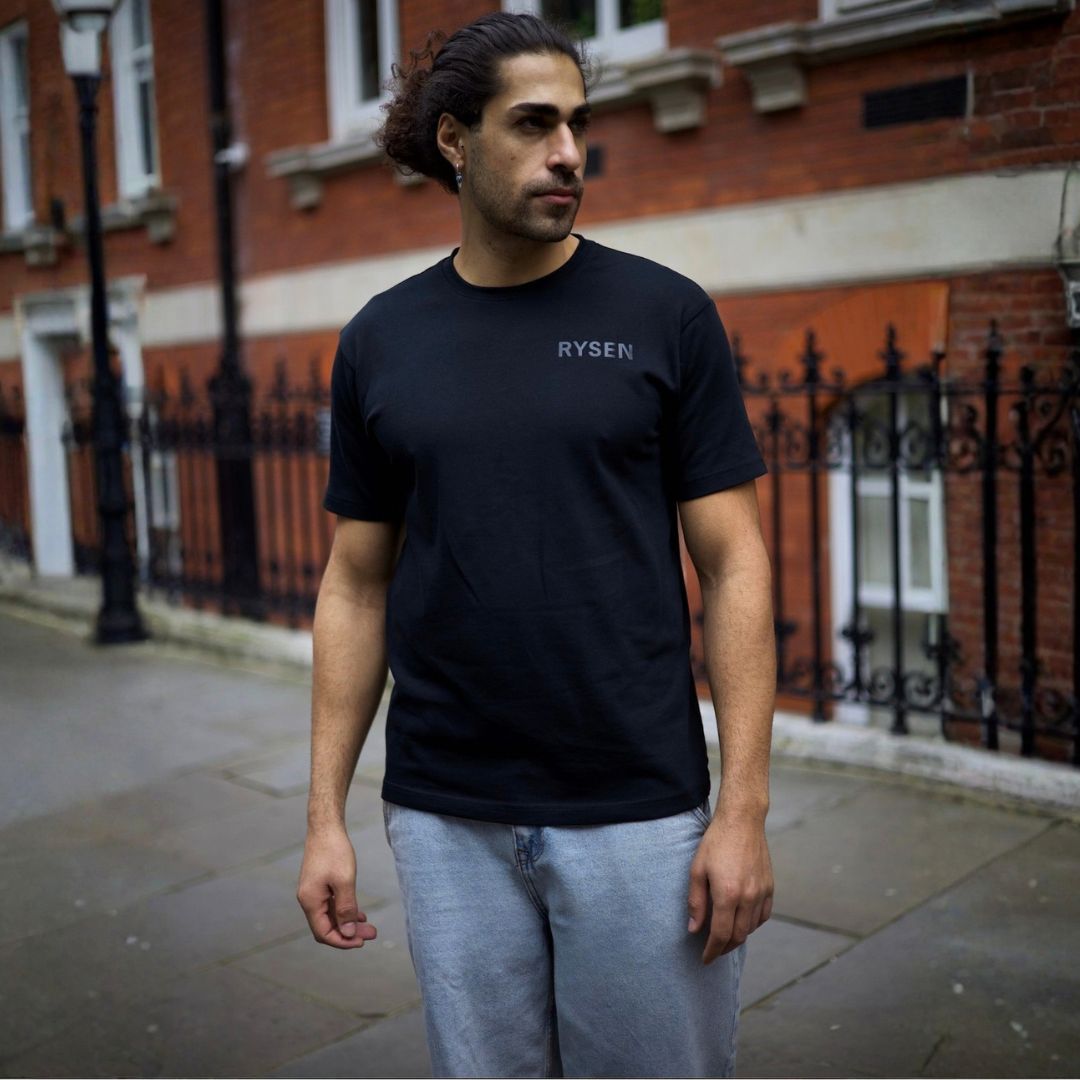 RYSEN Tonal Phoenix Heavyweight Unisex Tee — Black