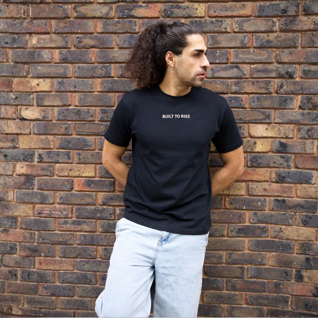 RYSEN Built To Rise Heavyweight Unisex Tee — Black