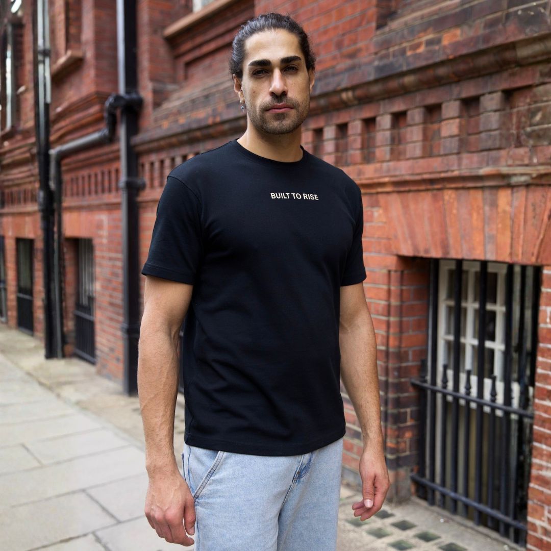 RYSEN Built To Rise Heavyweight Unisex Tee — Black