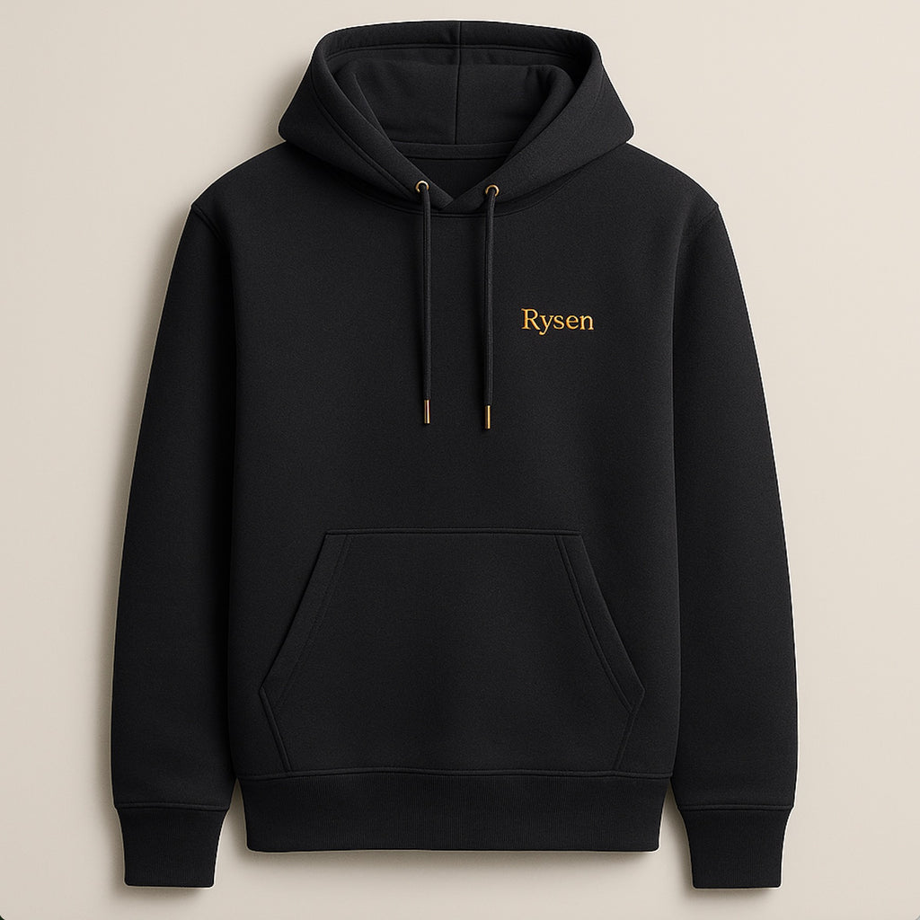 RYSEN Hoodie – Wordmark only: Rysen (Title Case) – Gold