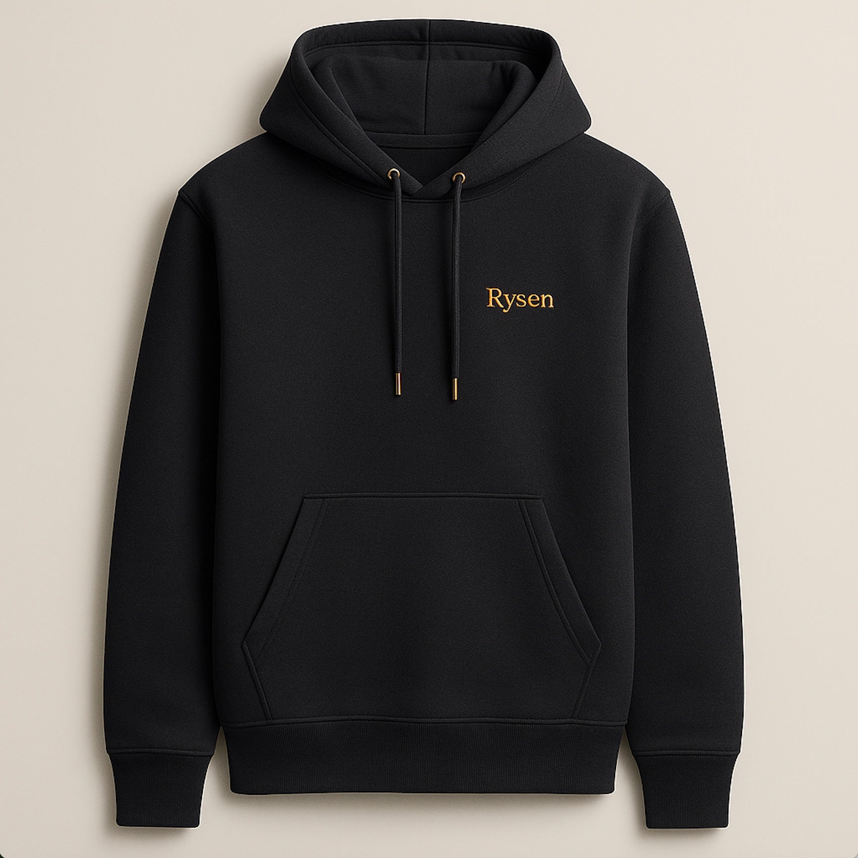 RYSEN Hoodie – Wordmark only: Rysen (Title Case) – Gold