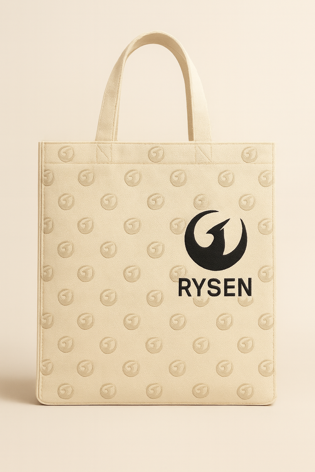 RYSEN Tote Bag – Black Phoenix Mark on Monogram Stone